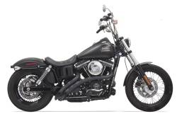 Bassani Xhaust - Bassani Xhaust Radial Sweeper Slotted Exhaust - Black/Black - Softail Dyna Glide Breakout Rocker - Image 2