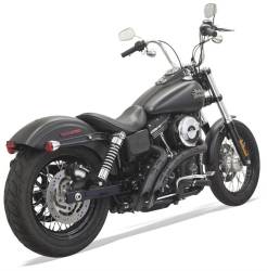 Bassani Xhaust - Bassani Xhaust Radial Sweeper Slotted Exhaust - Black/Black - Softail Dyna Glide Breakout Rocker - Image 3