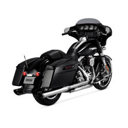 Vance & Hines - Vance & Hines Twin Slash Round Slip-On Muffler - Chrome - M8 Touring - Image 1