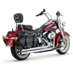 Vance & Hines - Vance & Hines Big Shots Long 2 Into 2 Exhaust - Chrome - Softail Fat Boy Slim Deluxe Heritage - Image 1