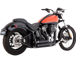 Vance & Hines - Vance & Hines Shortshots Staggered PCX Exhaust - Matte Black - 2012-2017 Softail - Image 1