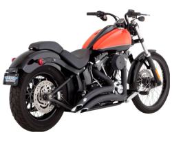 Vance & Hines - Vance & Hines Big Radius 2 Into 2 Exhaust - Matte Black - 1986-2009 Softail - Image 1