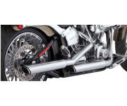 Vance & Hines - Vance & Hines 3 Inch Round Twin Slash PCX Slip-On Muffler - Chrome - 2007-2017 Softail Heritage Standard - Image 2