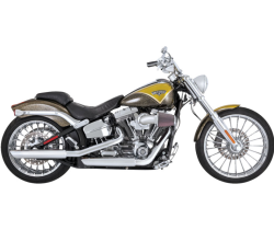 Vance & Hines - Vance & Hines 3 Inch Round Twin Slash PCX Slip-On Muffler - Chrome - 2007-2017 Softail Heritage Standard - Image 3