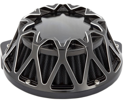 Arlen Ness - Arlen Ness Crossfire Air Cleaner - Black with Machined Accents - Twin Cam FBW - Image 2