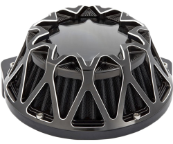 Arlen Ness - Arlen Ness Crossfire Air Cleaner - Black with Machined Accents - Twin Cam - Image 1