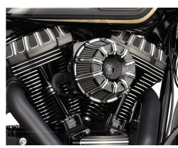 Arlen Ness - Arlen Ness Inverted Air Cleaner - 10-Gauge Black with Machined Accents - Twin Cam FBW - Image 3