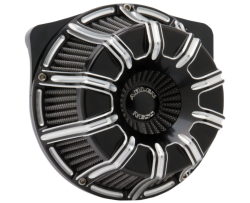 Arlen Ness - Arlen Ness Inverted Air Cleaner - 10-Gauge Black with Machined Accents - Twin Cam - Image 1