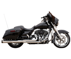 S&S Cycle - S&S Cycle Sidewinder 2 Into 1 without Catalytic Converter Exhaust - Chrome with Black End Caps - Twin Cam - Image 1