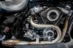 Sawicki Speed Shop - SPECIAL PRICE Sawicki Big Inch 2 Into 1 Exhaust - Brushed Stainless - M8 FLT with Mid-Controls - Image 3